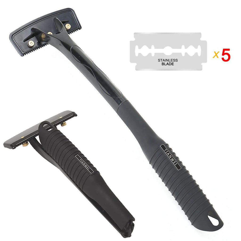 Safety Long Handle Folding Back Shaver Body Shaver Back Hair Trimmer Body Leg Back Razor Shaver Epilator Hair Removal Tool