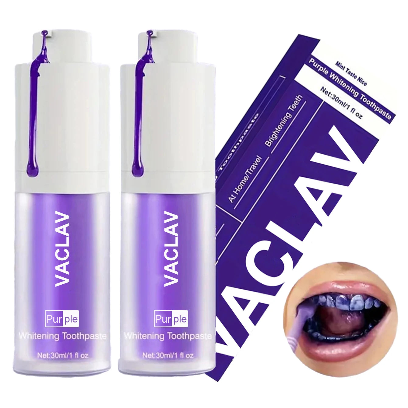 Purple Whitening Toothpaste – Color Corrector for Yellow Teeth & Stain Removal