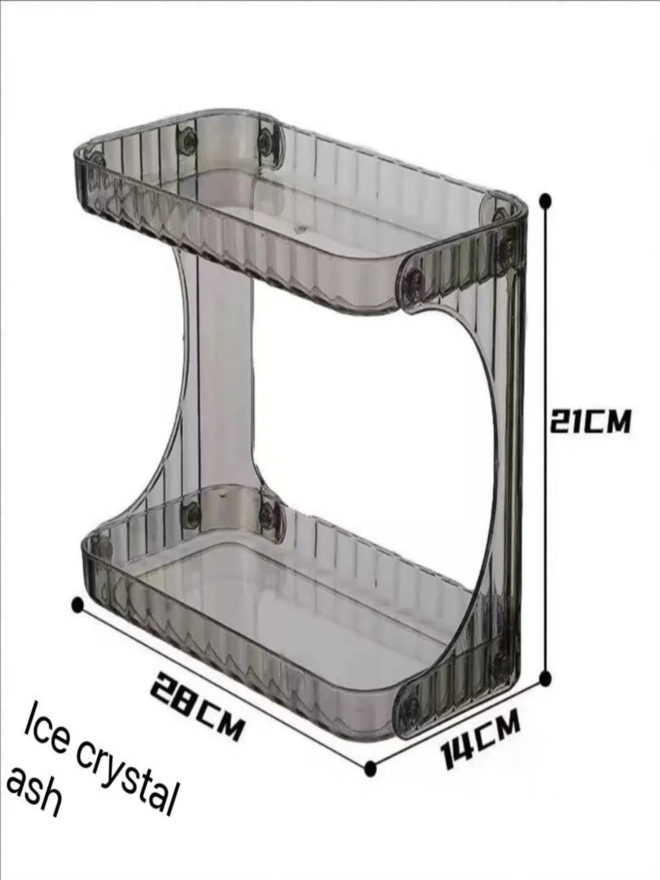 2-Tier Transparent Desktop Cosmetic Organizer with Wheels