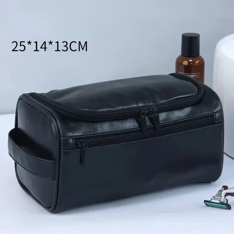 Leather Travel Toiletry Bag – Large Hanging Dopp Kit for Men & Women