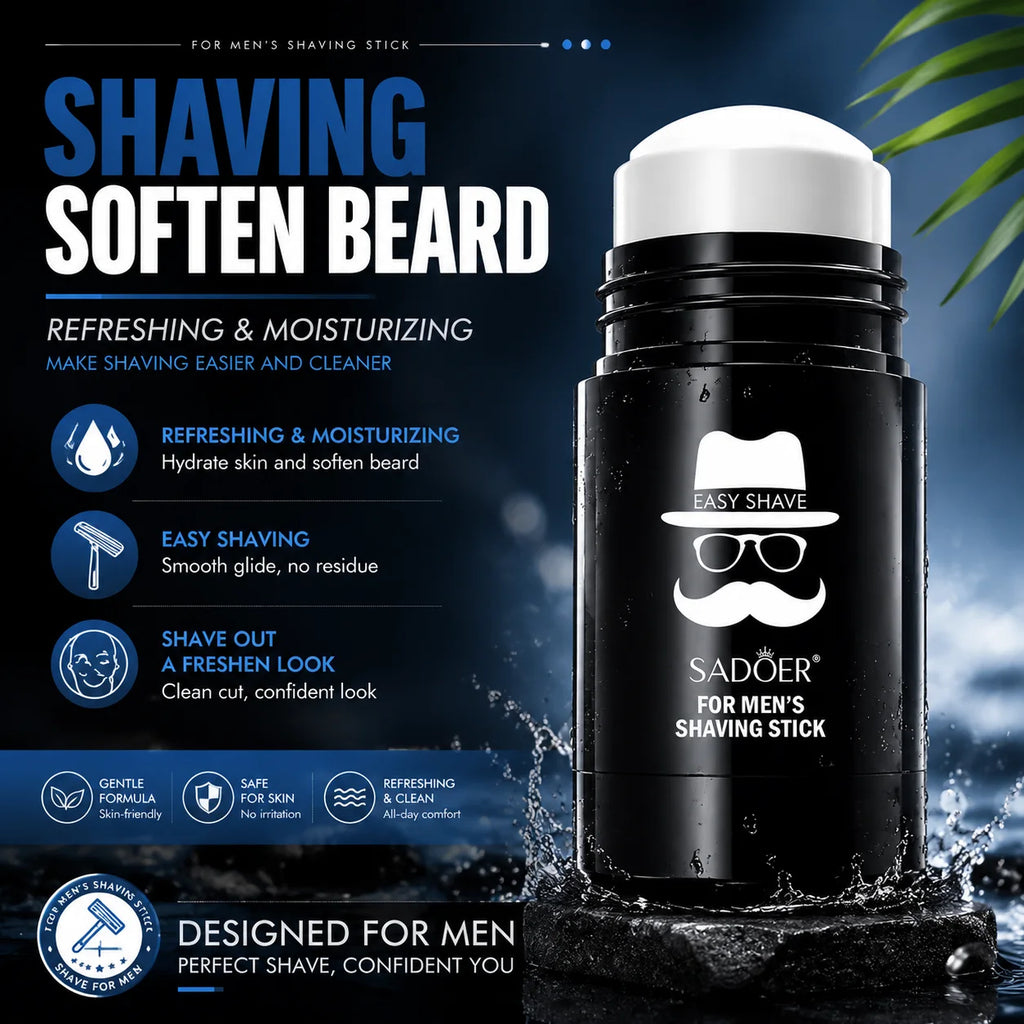 2026 New Soften Beard Men'S Shaving Cream Stick Foam Rich Gentle 2-In-1 Shaving & Cleansing Cream Hydrating Shave Beard Cream