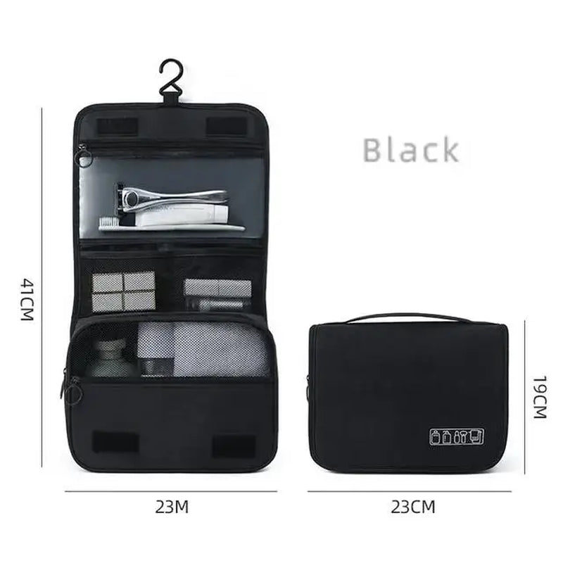 Waterproof Oxford Travel Toiletry Bag – Hanging Cosmetic Organizer