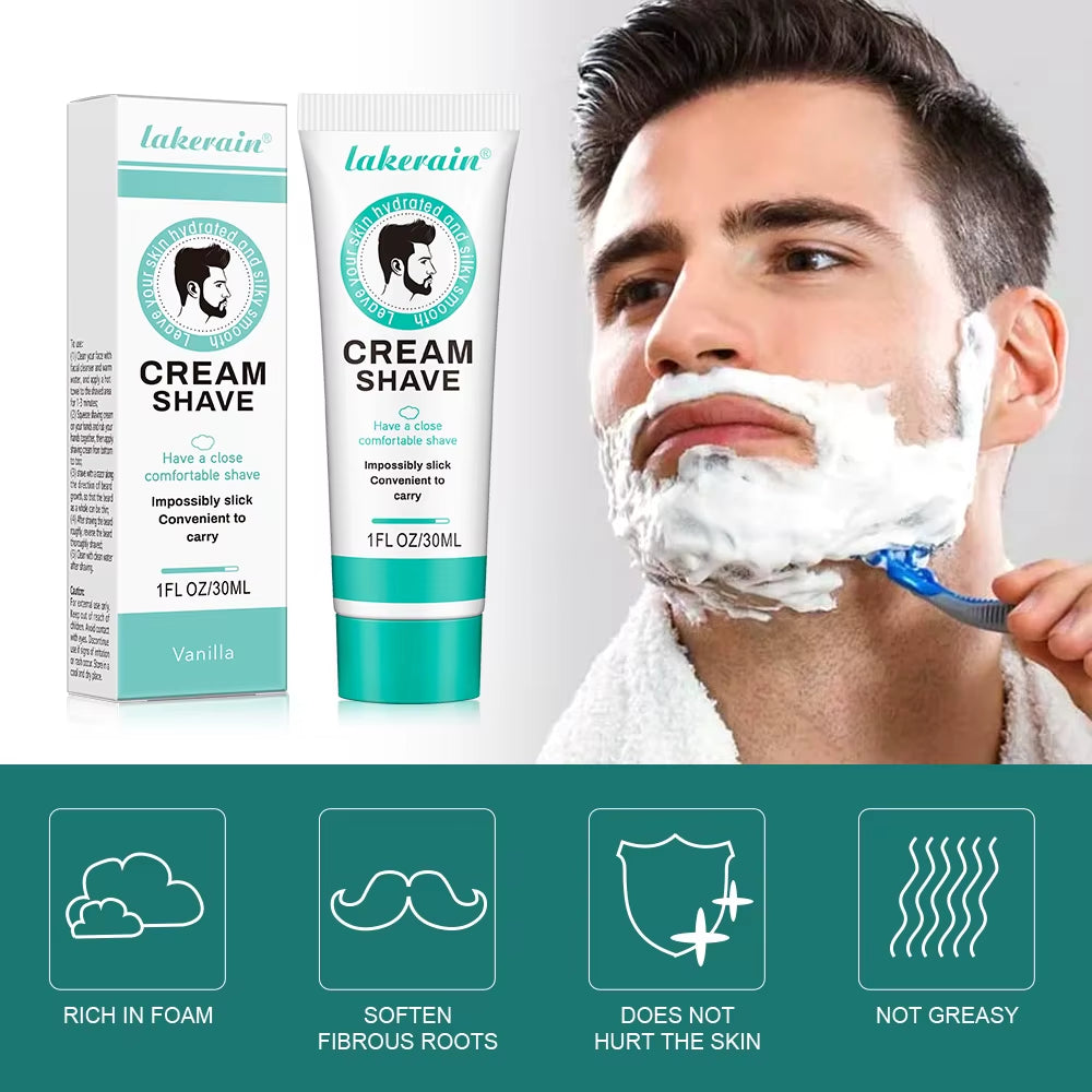 Natural Shaving Cream for Men Facial Care, Rich and Dense Foam Effectively Softens Beard for Easy Shaving Gentle for All Beard T