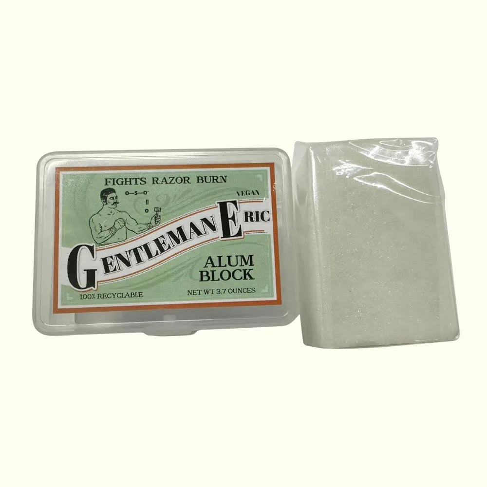 3.7Oz Alum Block in Plastic Case Travel Shaving Styptic Relief Aftershave Shave Stone Natural Alum Block Deodorant Aluminum Free