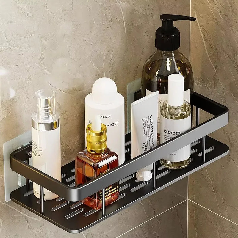 No-Drill Wall Mounted Bathroom Shelf – Adhesive Shower Storage Organizer