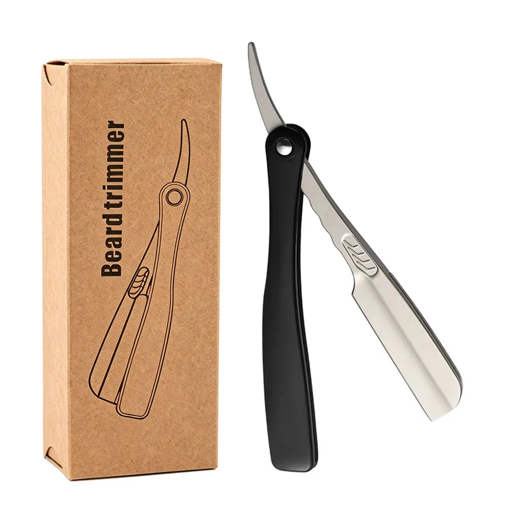 Professional Black Straight Razor Folding Manual Shaver Barber Beard Eyebrow Cutting Shaving Tool for Men Professional Razors