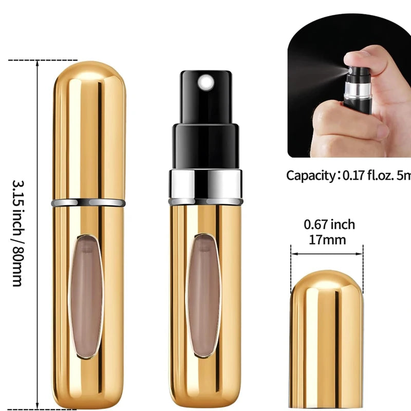 5ml Refillable Perfume Atomizer – Portable Aluminum Travel Spray Bottle