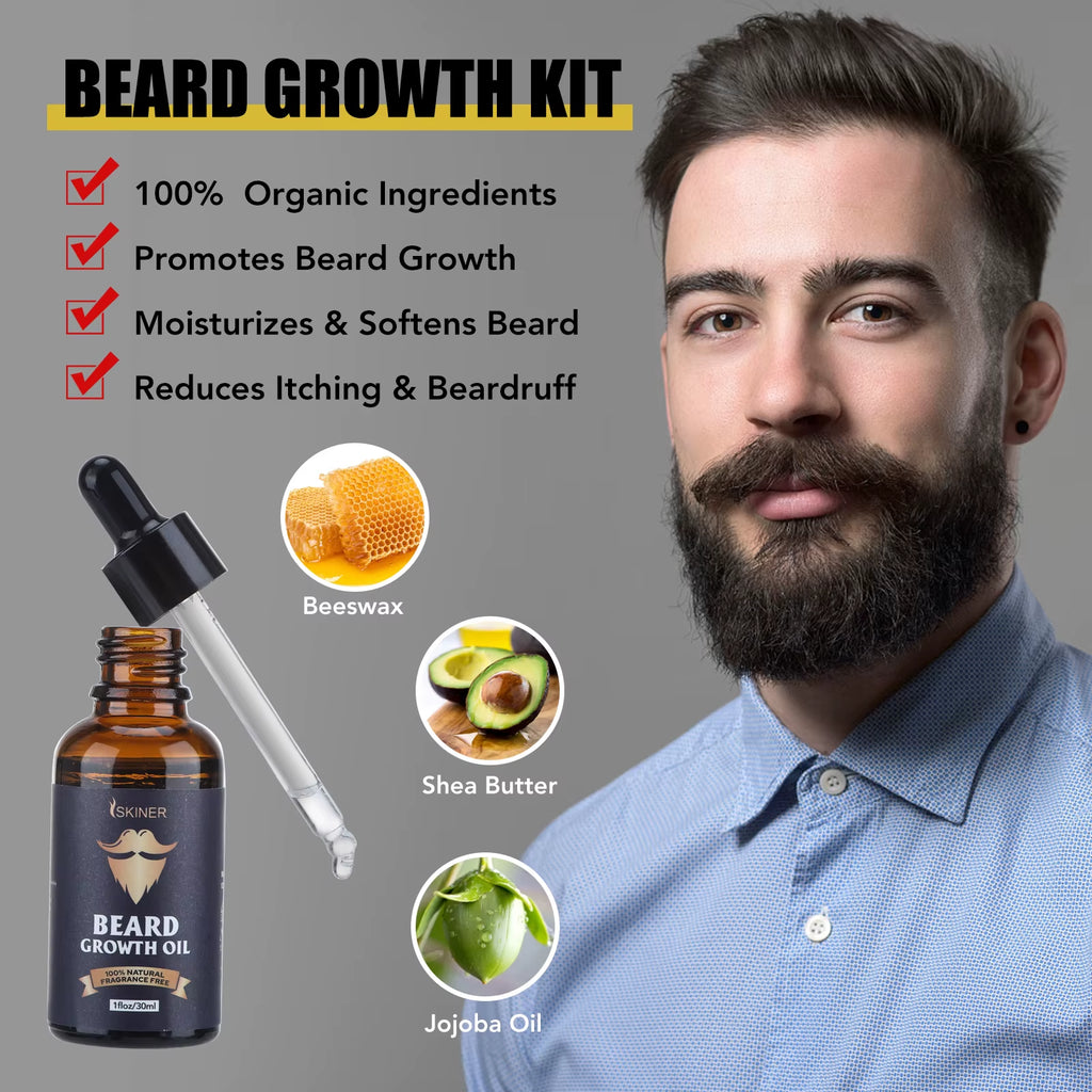 Beard Growth Kit for Mens Hair Enhancer, beard Essentials