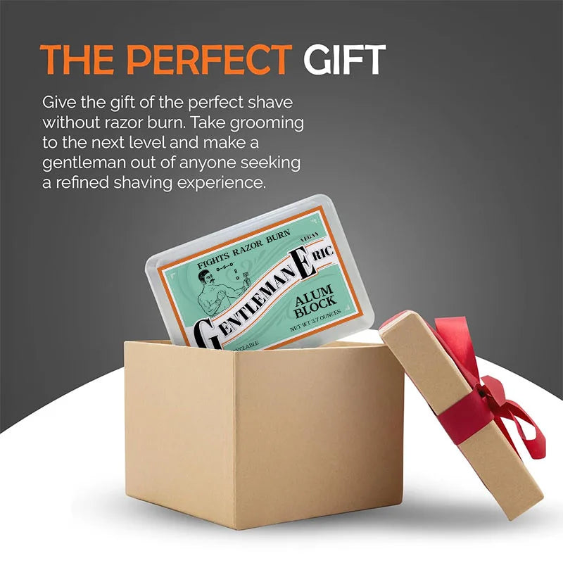 3.7Oz Alum Block in Plastic Case Travel Shaving Styptic Relief Aftershave Shave Stone Natural Alum Block Deodorant Aluminum Free