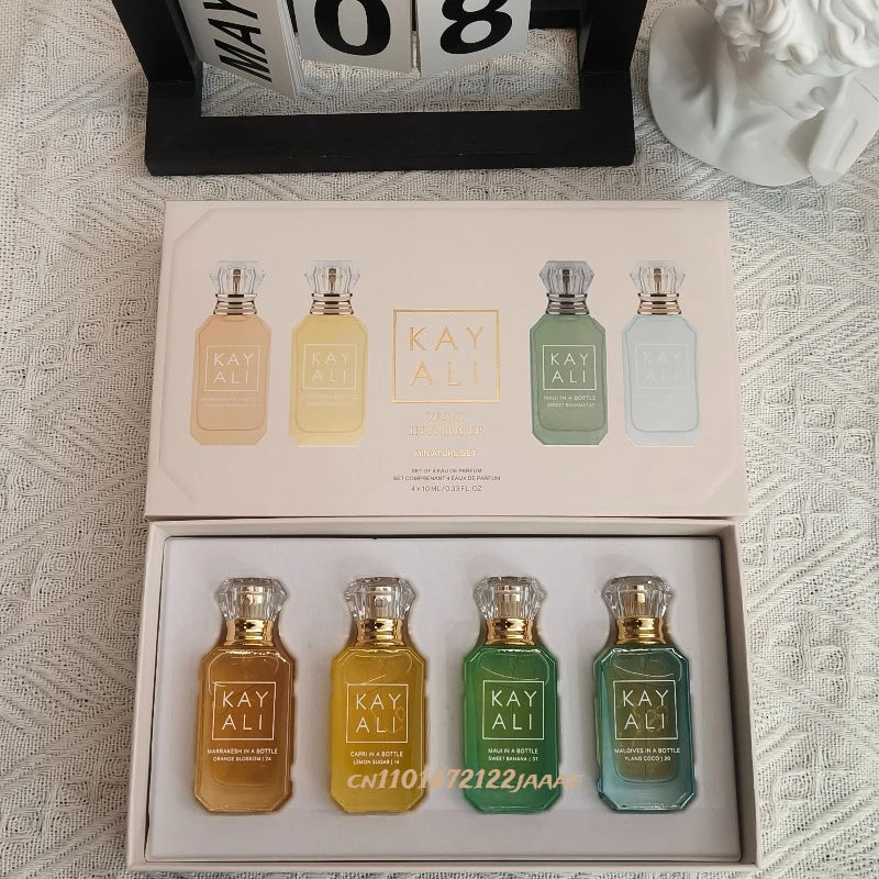 4*10Ml  Unisex Perfume Set Long Lasting Fresh Mild Elegant Floral Fruity Musk Natural Fragrance Four Scents Vanilla Royale