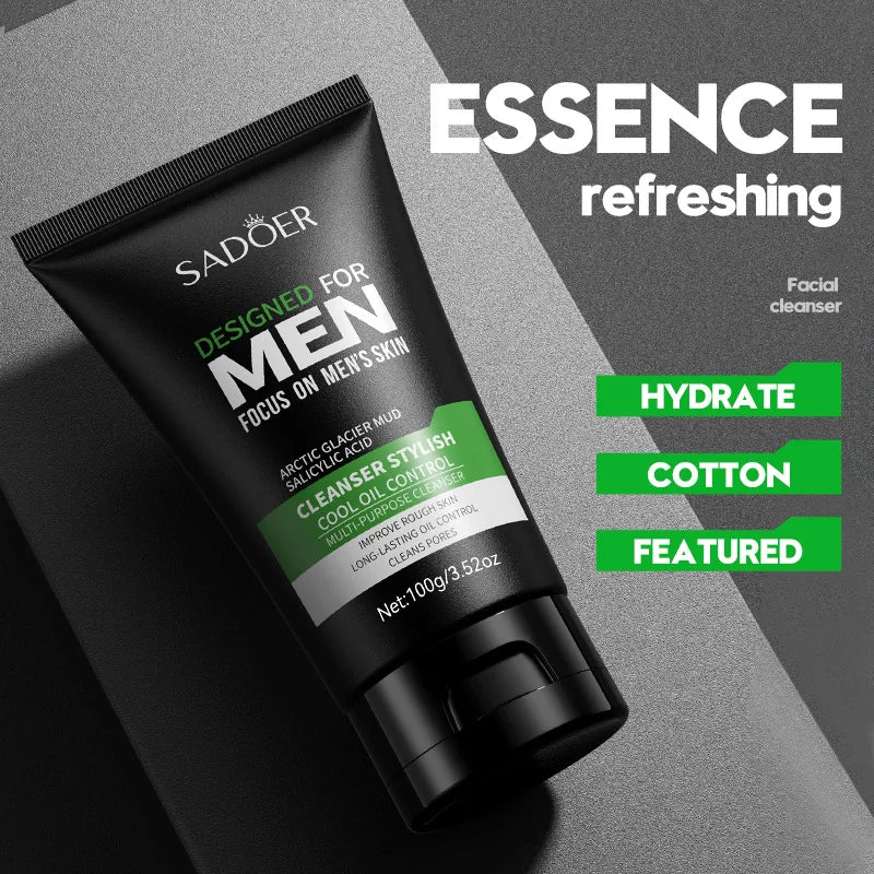 Deep Cleansing Facial Cleanser for Men Oil Control & Moisturizing