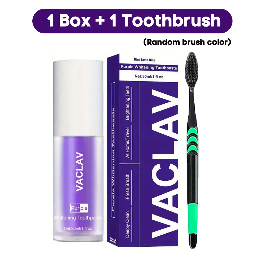 Purple Whitening Toothpaste – Color Corrector for Yellow Teeth & Stain Removal