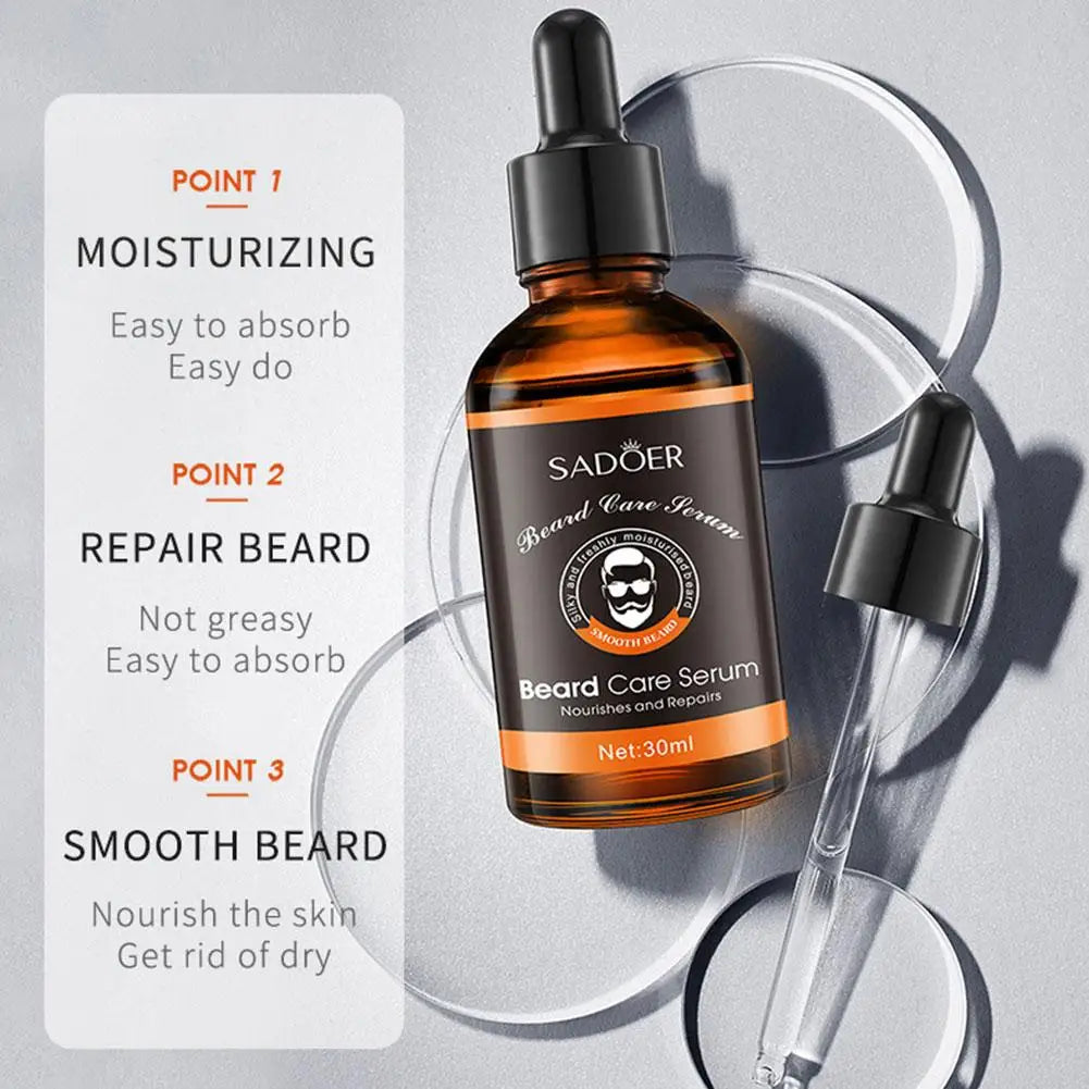 2Pcs Beard Care Oil for Men Natural Organic Beard Care Fast Shine Soften Beard Strengthens Mustaches Smooth Nourishing Beard Oil