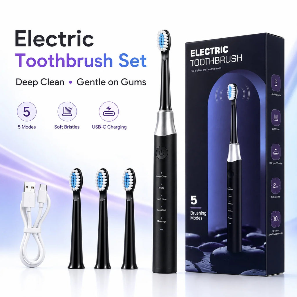 YD07 Electric Sonic Toothbrush – 5 Modes Rechargeable Toothbrush for Sensitive Gums