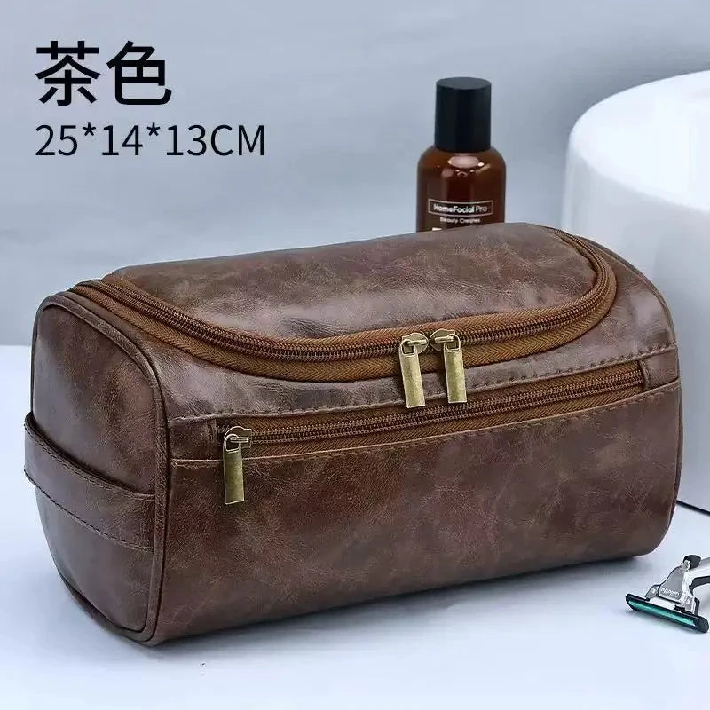 Leather Travel Toiletry Bag – Large Hanging Dopp Kit for Men & Women