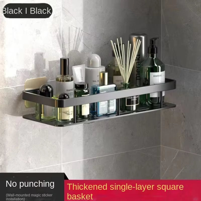 No-Drill Corner Shower Shelf – Wall Mounted Bathroom Storage Rack