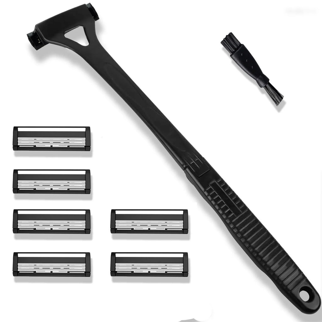 Men Triple Blade Manual Back Machine Hair Shaver Safety Long Handle Foldable Trimmer Body Leg Handle Removal Shaving Razor