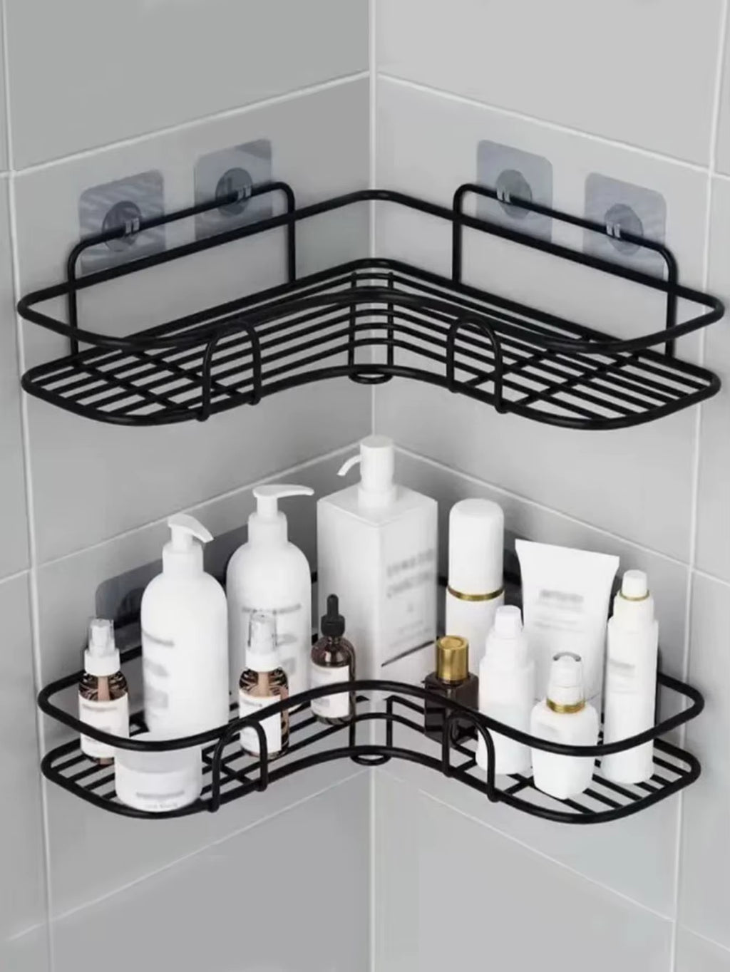 No Drill Shower Caddy – Bathroom Corner Storage Shelf Organizer