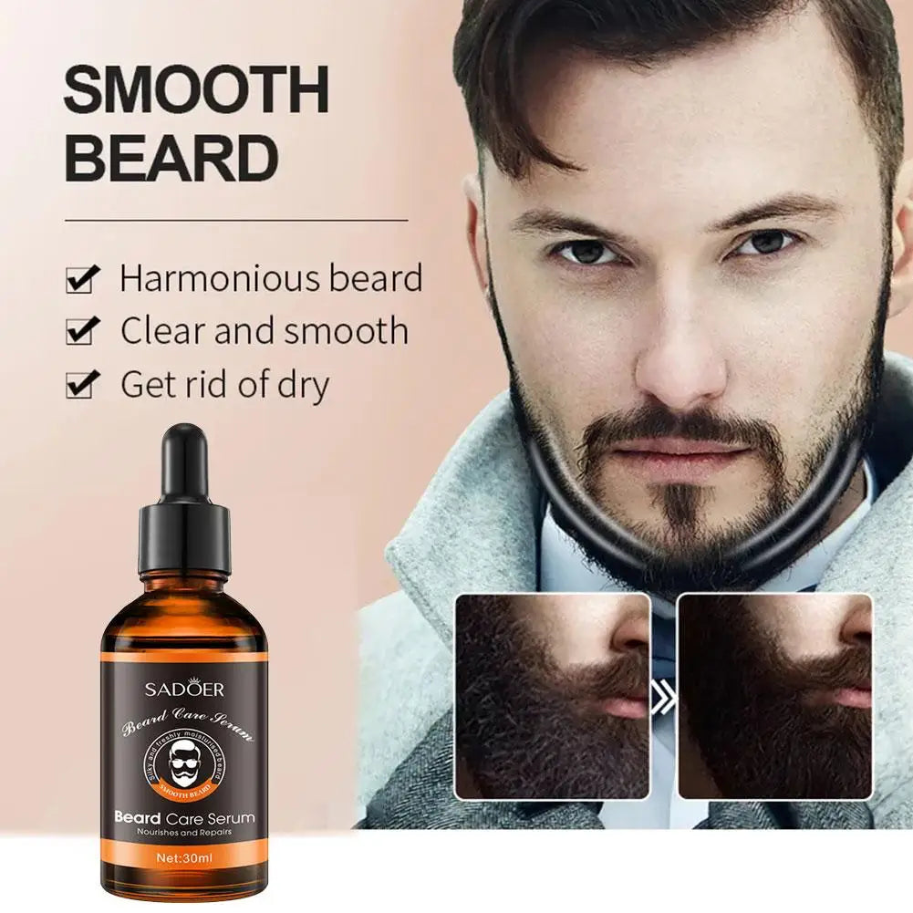 2Pcs Beard Care Oil for Men Natural Organic Beard Care Fast Shine Soften Beard Strengthens Mustaches Smooth Nourishing Beard Oil