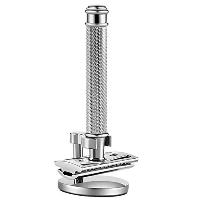 Premium Single Blade Safety Razors, Double Edge Razor Blade, Shaving Razors for Men with Razor Stand and 5 Platinum Blades