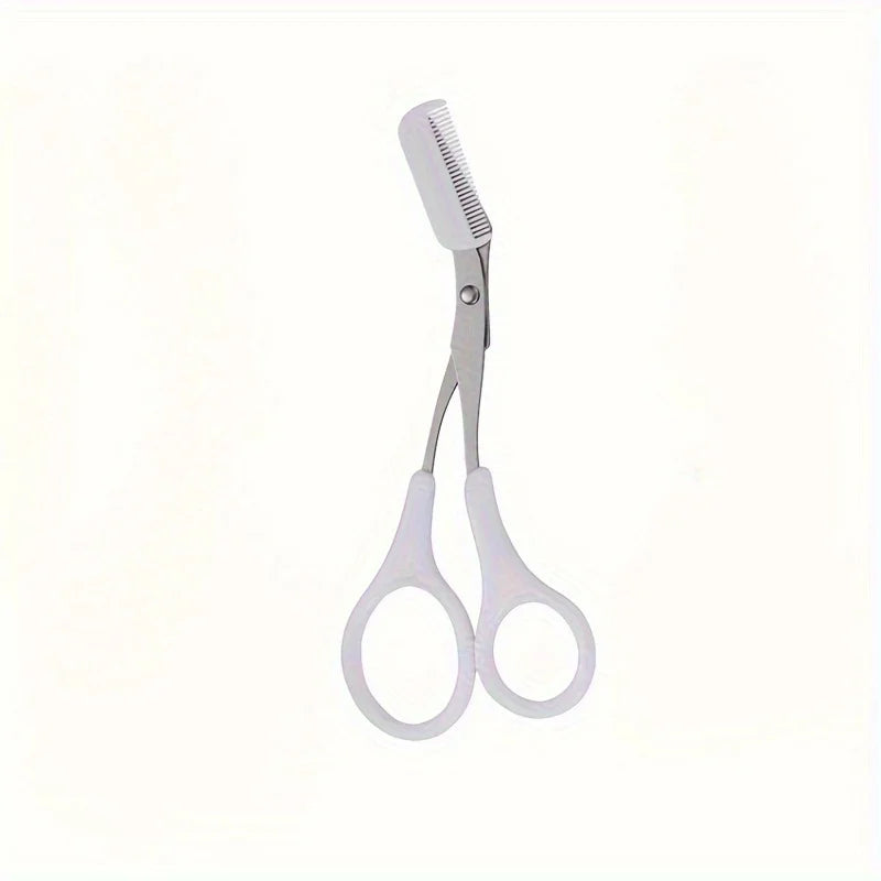 Stainless Steel Eyebrow Trimming Scissors with Comb, Safe Eyebrow Trimming Makeup Tool, Precise Creation of Perfect Eyebrow Shap