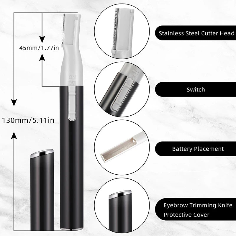 Trimmer Mini Electric Eyebrow Shaver Hair Remover Facial Shaver Hair Remover Facial and Neck Blur Lips Body Arms and Legs