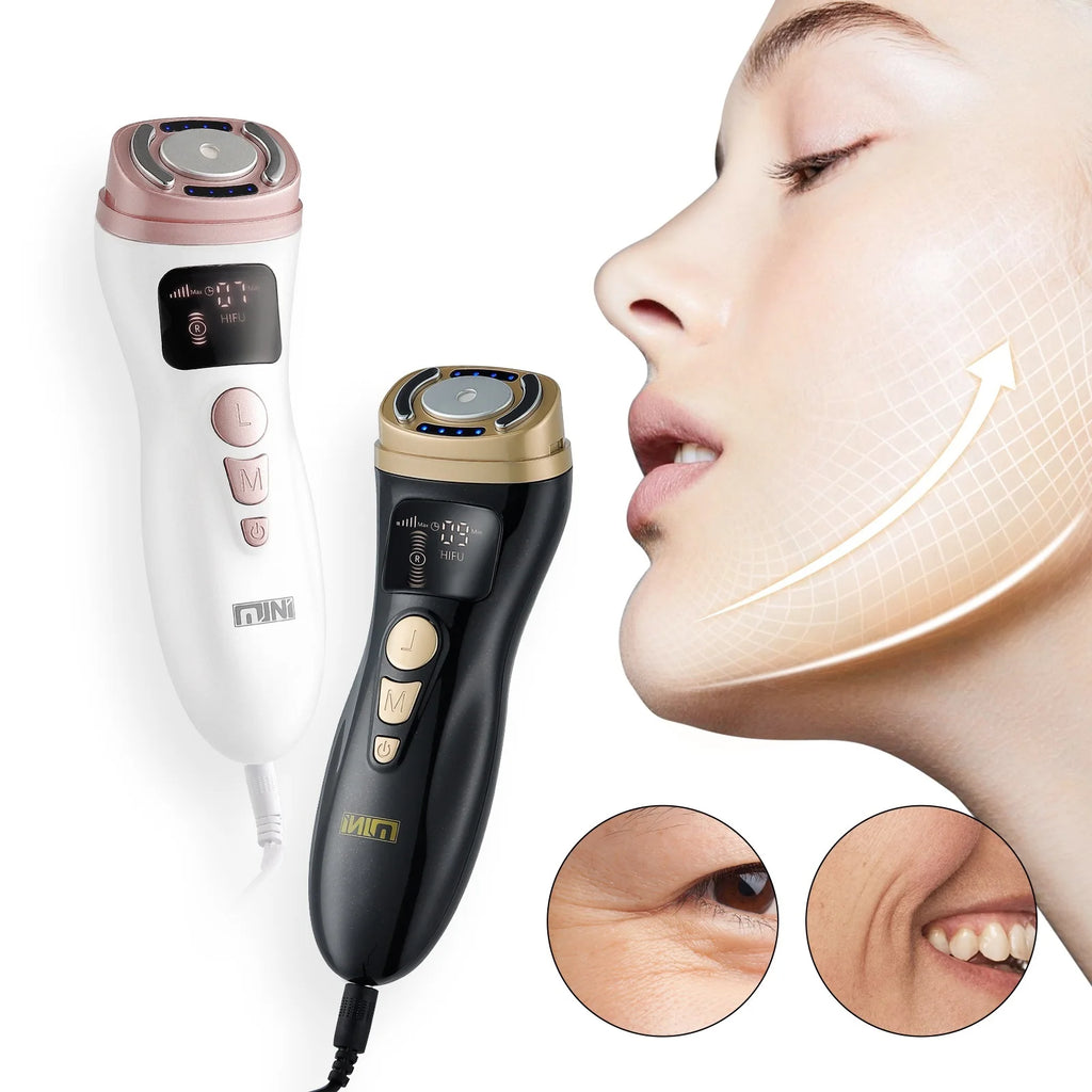 Mini HIFU Machine Ultrasonic RF EMS HIFU Facial Lifting Skin Tightening Device Face Chin Neck Eye anti Wrinkle Massager Home Use