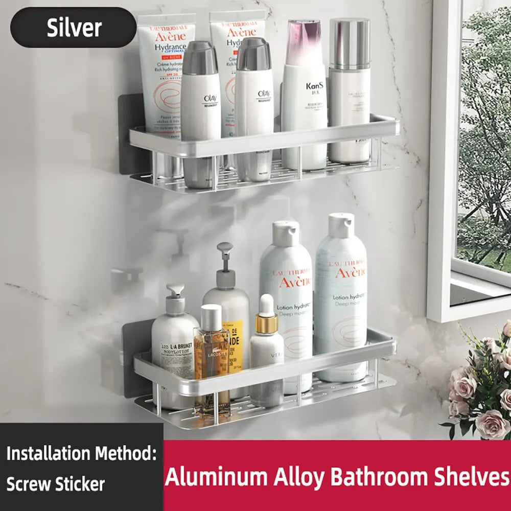 Wall Mounted Shower Shelf – Bathroom Shampoo & Towel Storage Rack