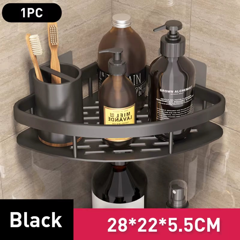 No-Drill Wall Mounted Bathroom Shelf – Adhesive Shower Storage Organizer