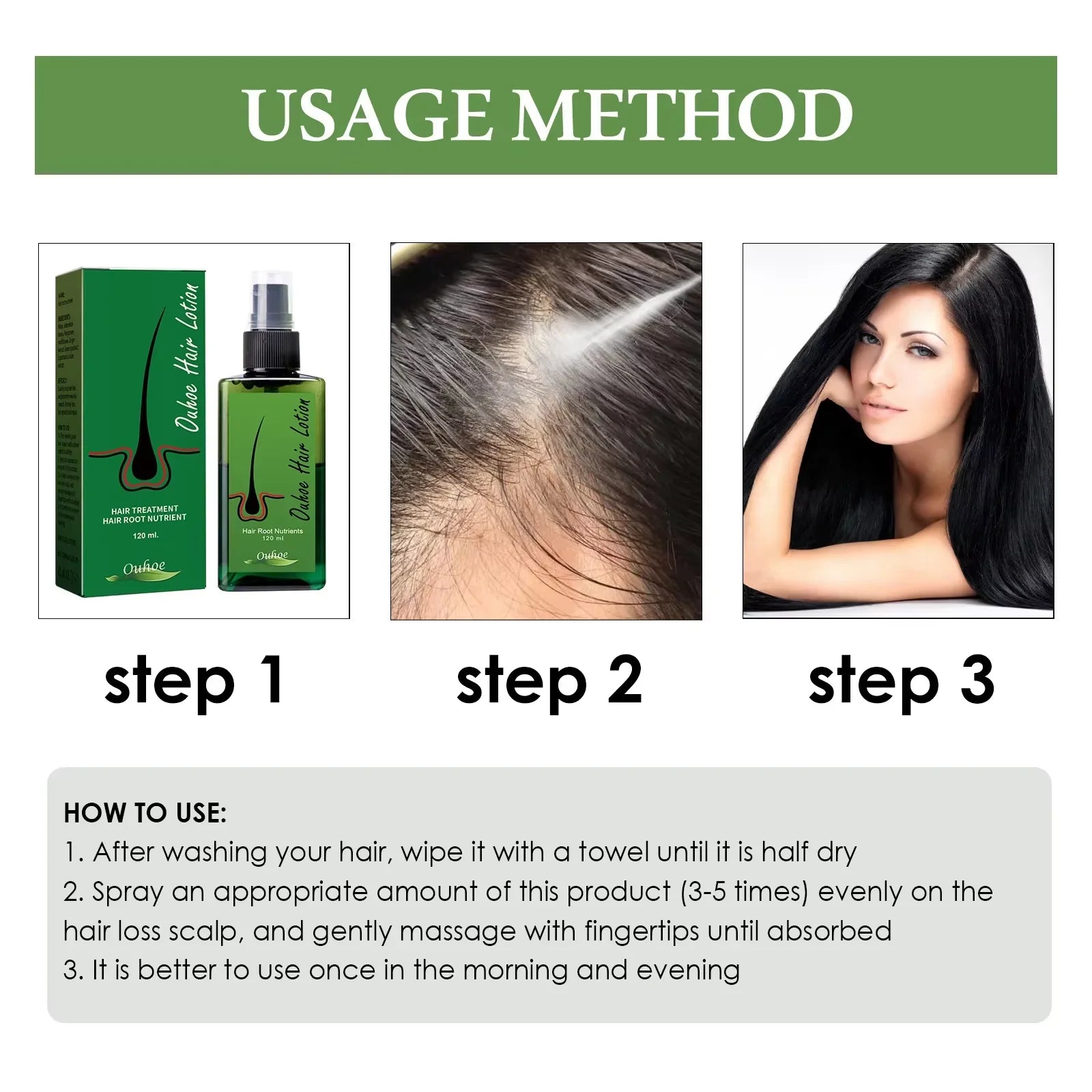 Hair Growth Spray anti Hair Loss Baldness Hair Root Repair Damaged Scalp Treatment Serum Liquid Thickening Longer Beauty Health