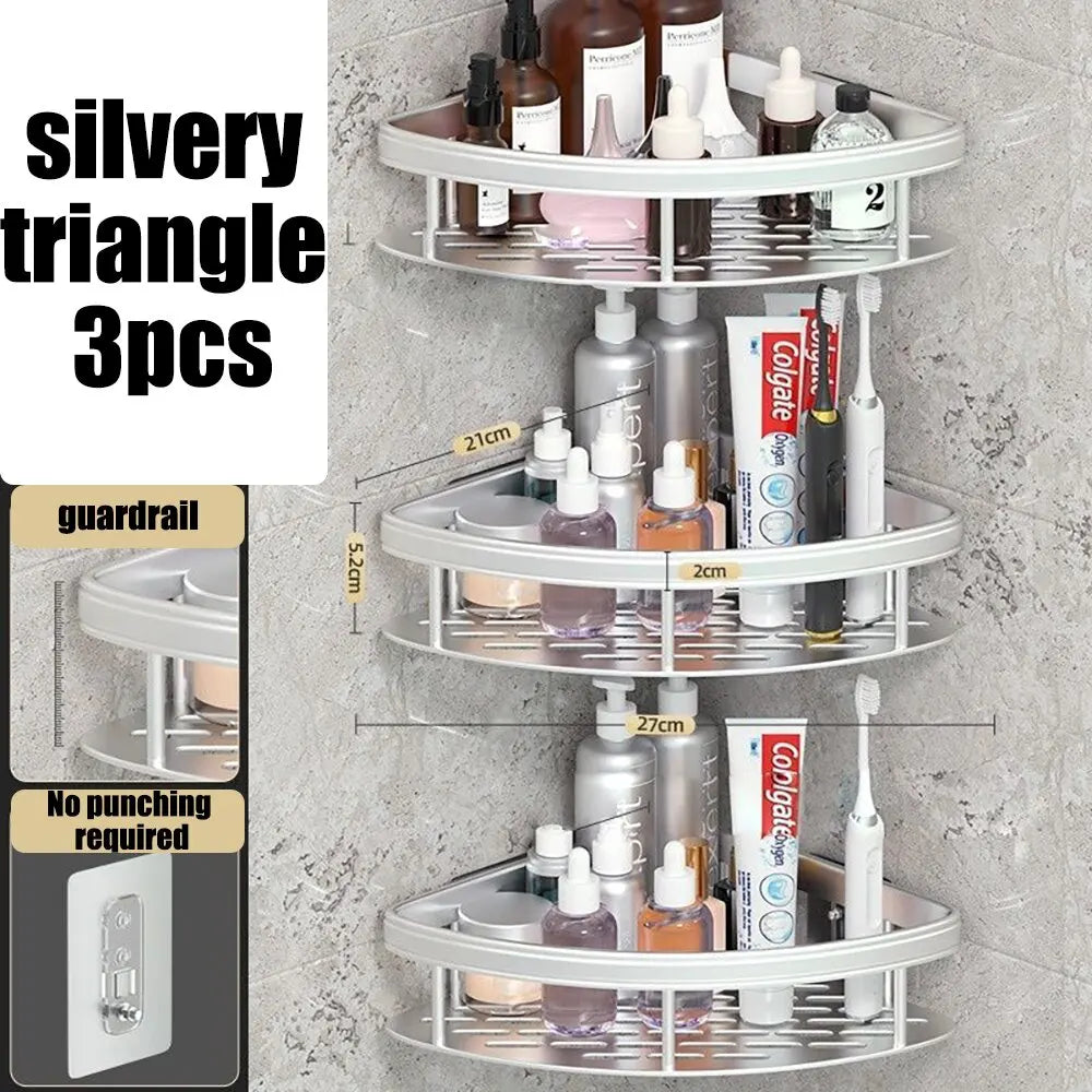Wall Mounted Shower Shelf – Bathroom Shampoo & Towel Storage Rack