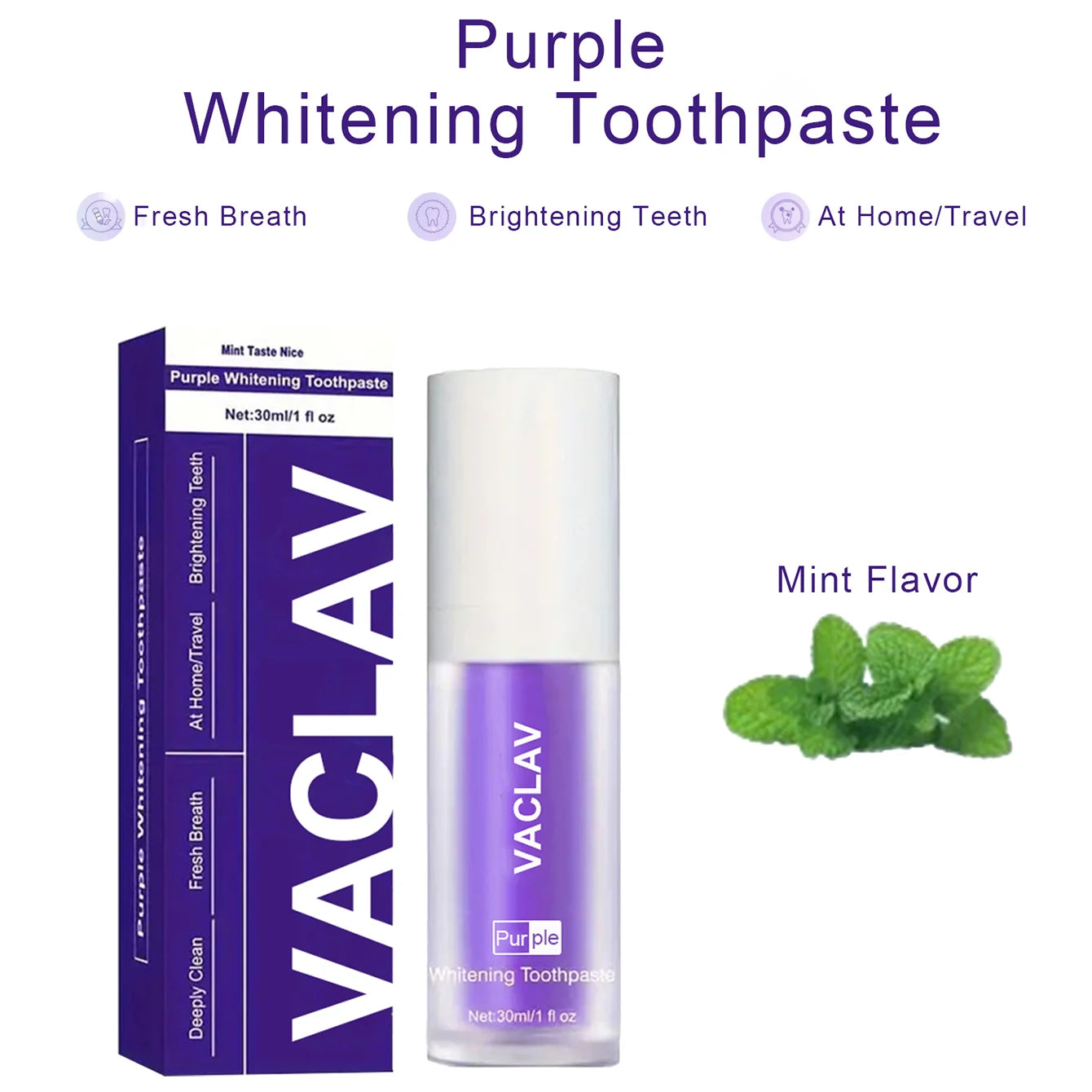 Purple Whitening Toothpaste – Color Corrector for Yellow Teeth & Stain Removal