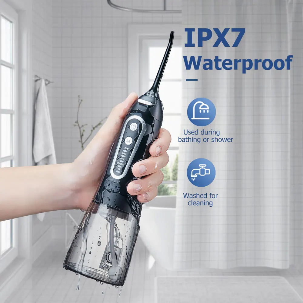 Oral Irrigator USB Rechargeable Water Flosser Portable Dental Water Jet 300ML Water Tank Waterproof Teeth Cleaner for Oral Care