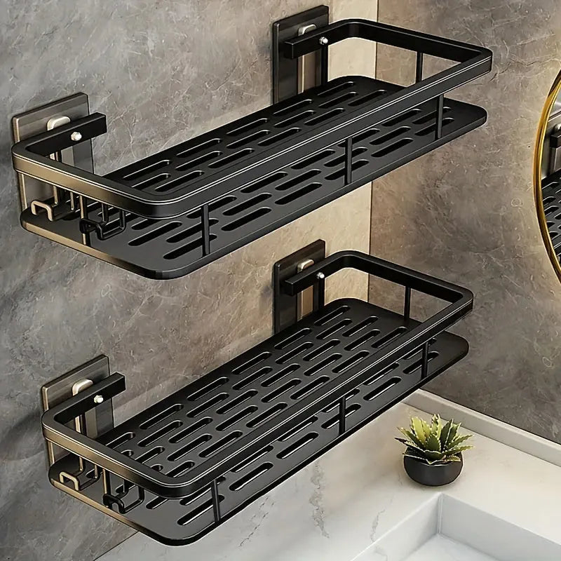 No-Drill Wall Mounted Bathroom Shelf – Adhesive Shower Storage Organizer