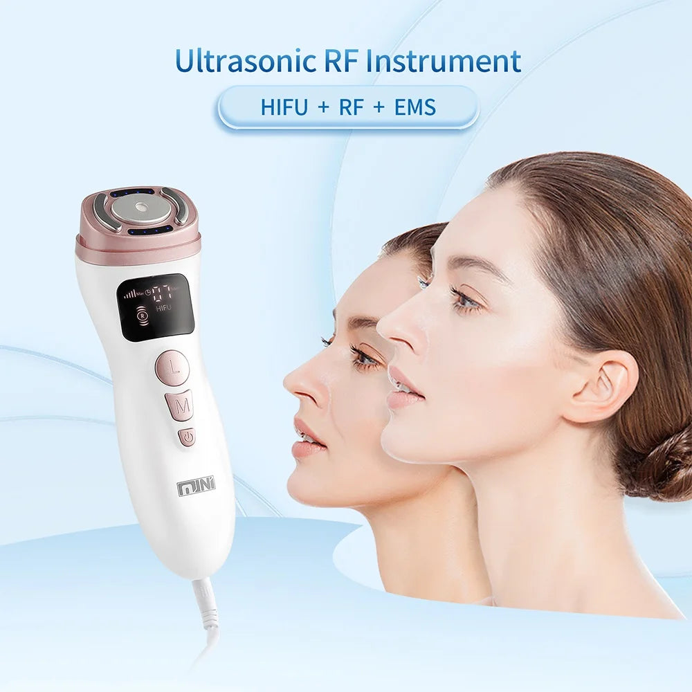 Mini HIFU Machine Ultrasonic RF EMS HIFU Facial Lifting Skin Tightening Device Face Chin Neck Eye anti Wrinkle Massager Home Use