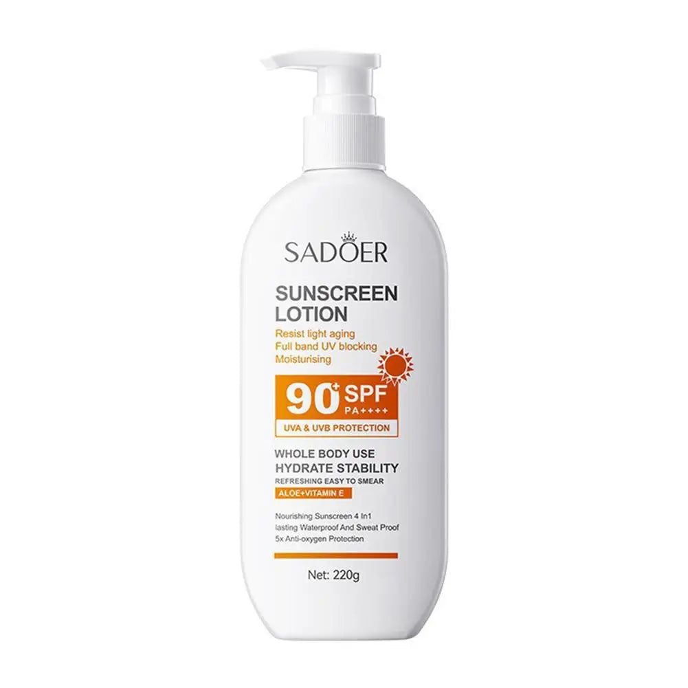 SPF90 PA+++ Sunscreen – Full Body UVA/UVB Protection with Aloe Vera & Vitamin E