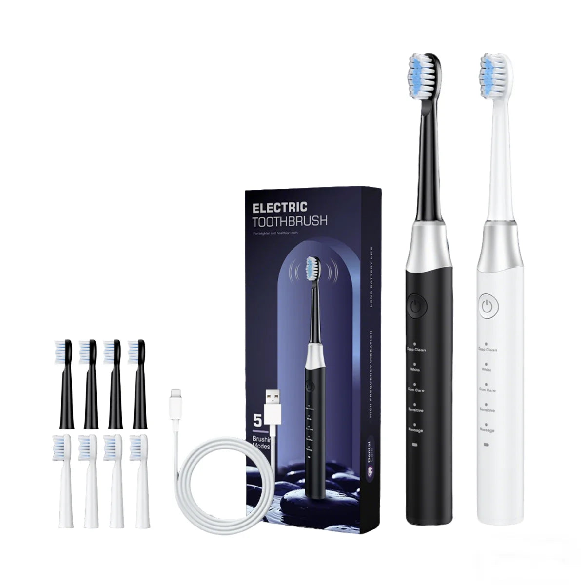 YD07 Electric Sonic Toothbrush – 5 Modes Rechargeable Toothbrush for Sensitive Gums