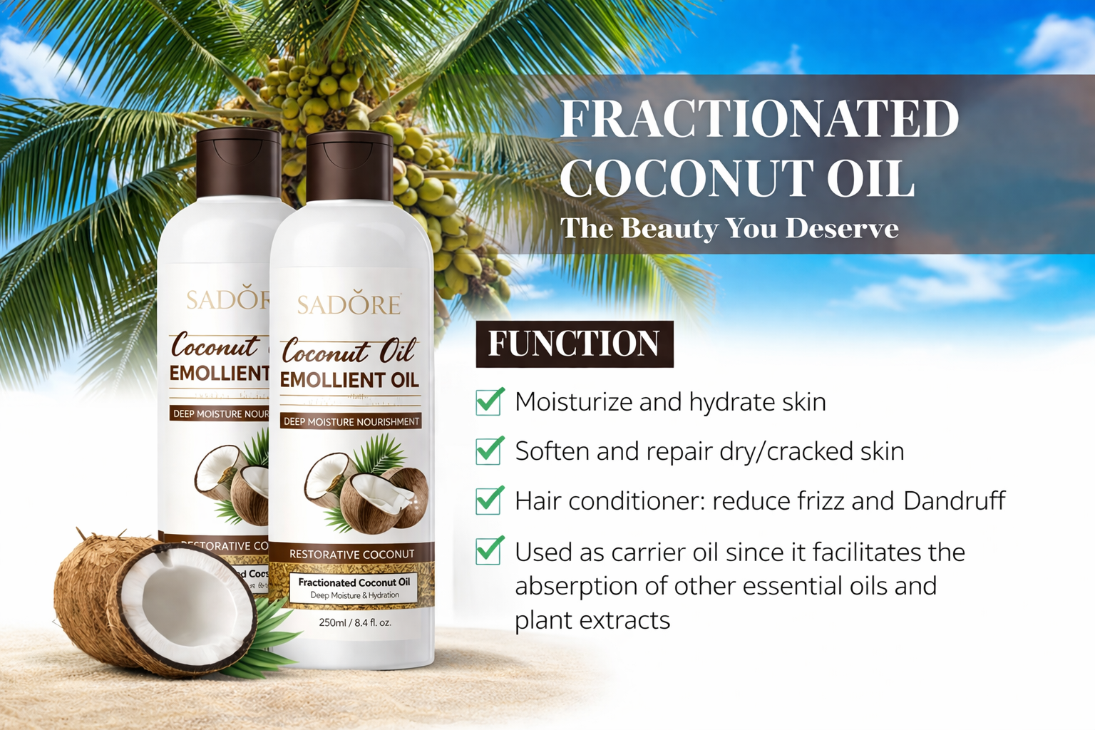 250Ml Coconut hair/skin oil