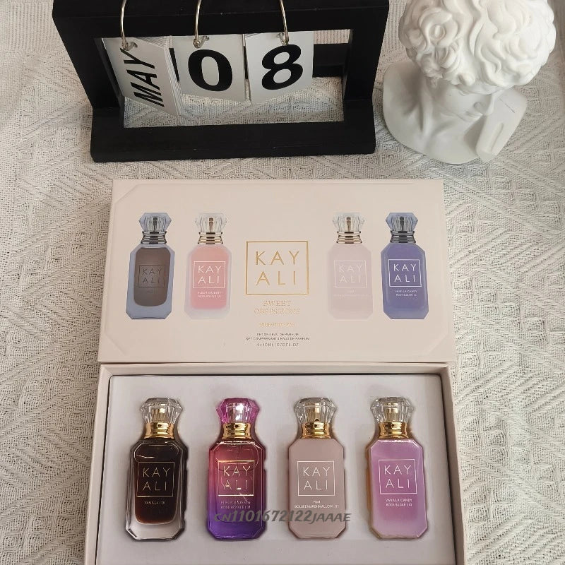 4*10Ml  Unisex Perfume Set Long Lasting Fresh Mild Elegant Floral Fruity Musk Natural Fragrance Four Scents Vanilla Royale