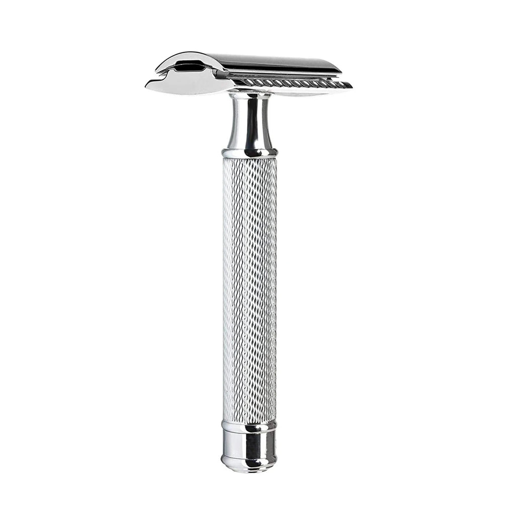 Premium Single Blade Safety Razors, Double Edge Razor Blade, Shaving Razors for Men with Razor Stand and 5 Platinum Blades