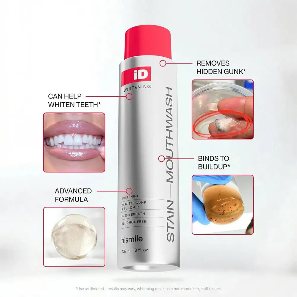 Hismile ID Whitening Mouthwash – Fresh Breath & Gentle Stain Removal Oral Care