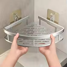 Stainless Steel Shower Caddy – Corner Bathroom Storage Shelf