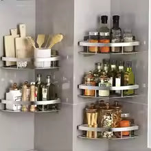Stainless Steel Shower Caddy – Corner Bathroom Storage Shelf