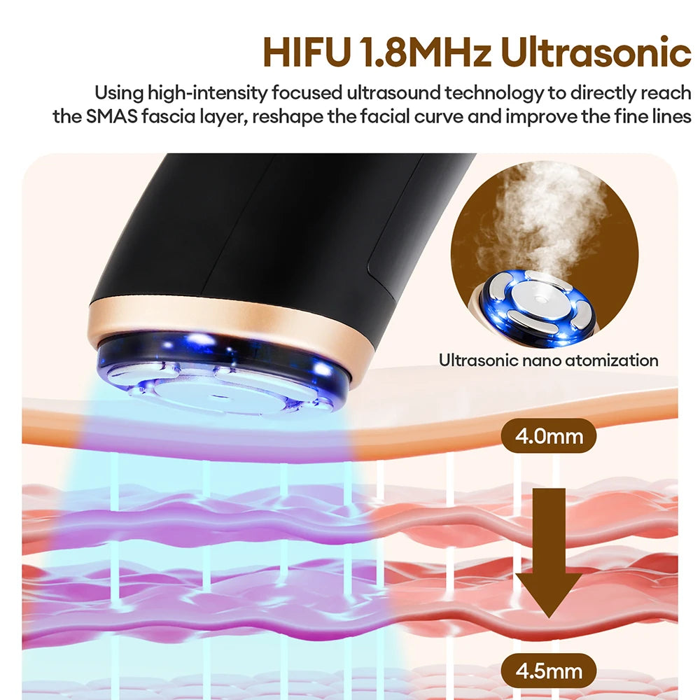 5-in-1 HIFU LED Facial Device – RF & EMS Skin Tightening