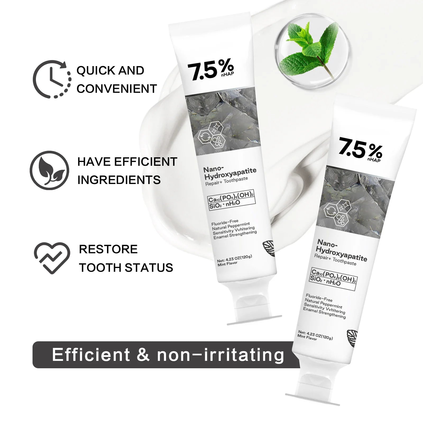 Nano Hydroxyapatite Toothpaste – Whitening Toothpaste for Stains & Fresh Breath
