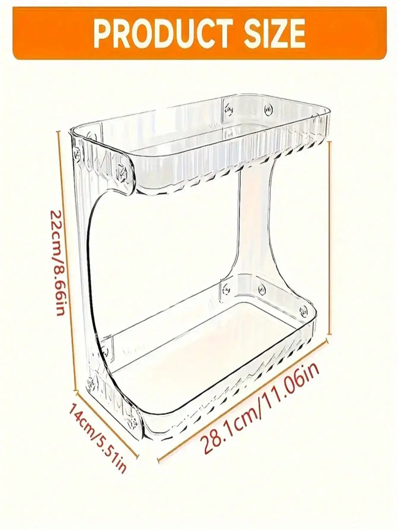 2-Tier Transparent Desktop Cosmetic Organizer with Wheels