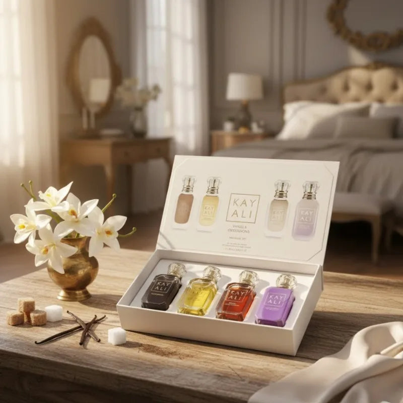 4*10Ml  Unisex Perfume Set Long Lasting Fresh Mild Elegant Floral Fruity Musk Natural Fragrance Four Scents Vanilla Royale