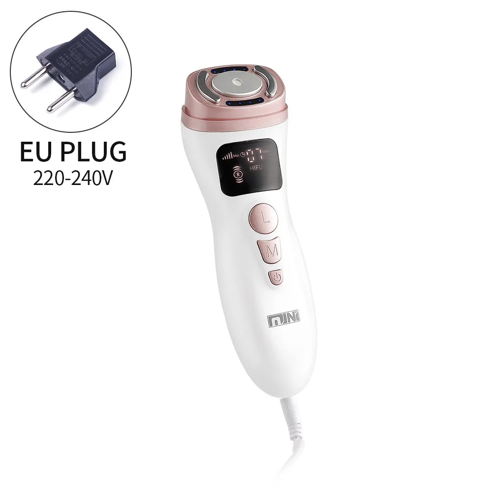 Mini HIFU Machine Ultrasonic RF EMS HIFU Facial Lifting Skin Tightening Device Face Chin Neck Eye anti Wrinkle Massager Home Use