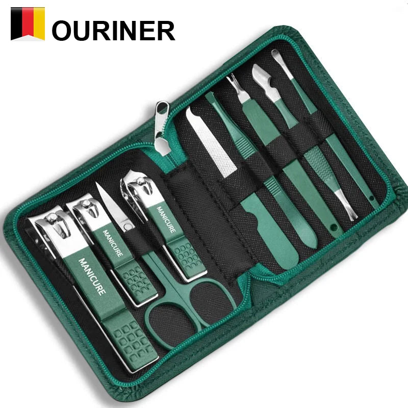 6-9 Pcs Manicure Set with Leather Case Professional Foot and Face Care Tool Kits Stainless Steel Nail Clipper Sets Gift