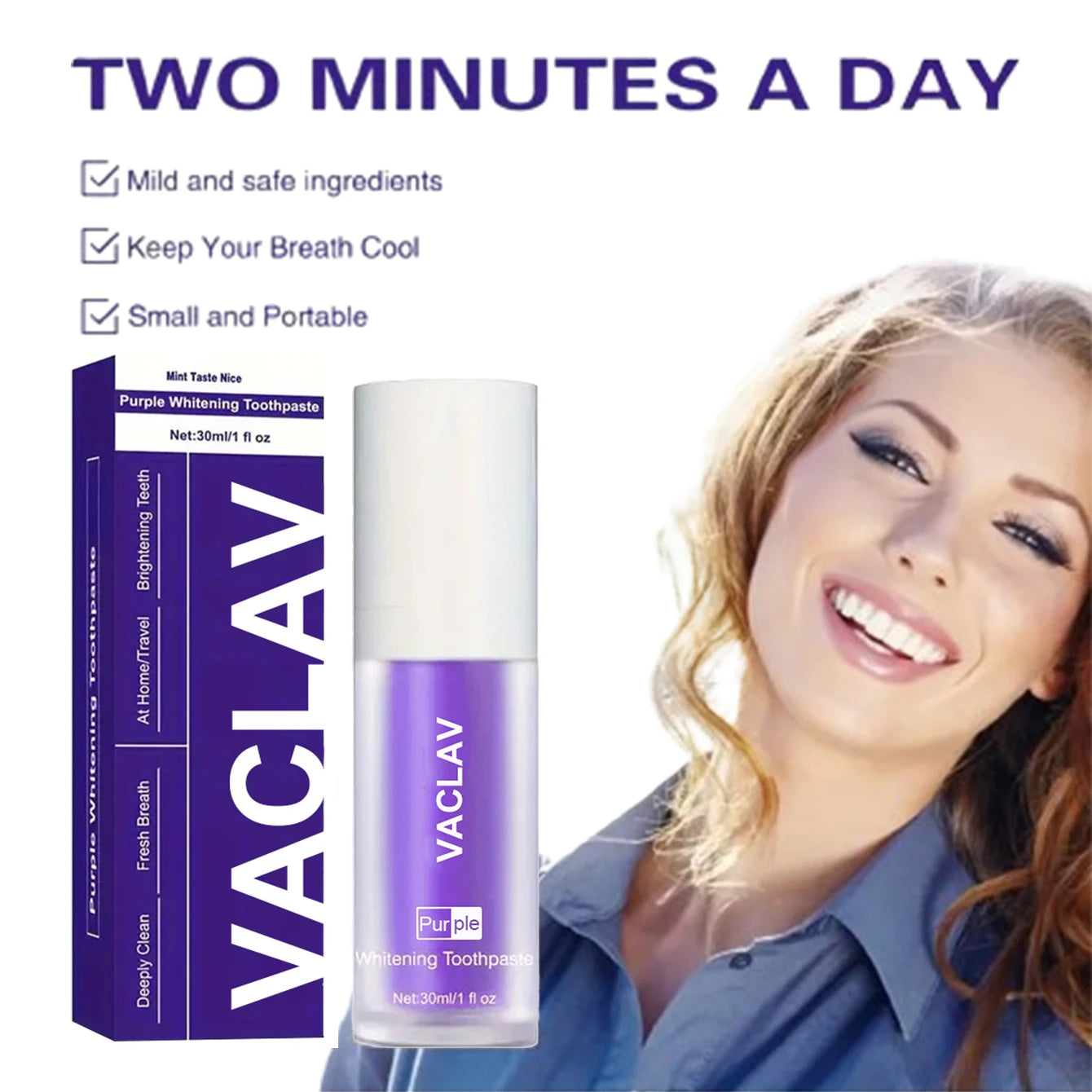 Purple Whitening Toothpaste – Color Corrector for Yellow Teeth & Stain Removal